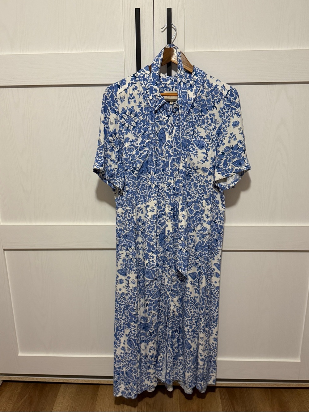 Sezane Blue and White Floral Midi Dress - Picture 4 of 6